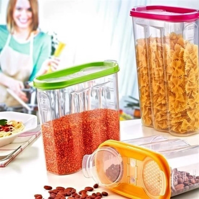 Durukar® 2-Lid Graded Dry Food Storage Container - 1.7 Liters - SA935