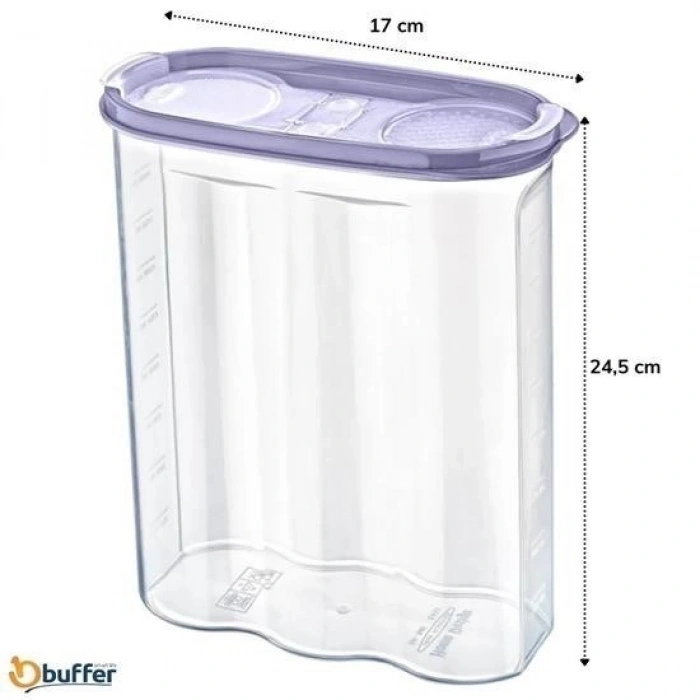 Durukar® 2 Compartment Scaled Dry Food Storage Container 2.4 Liter-SA940