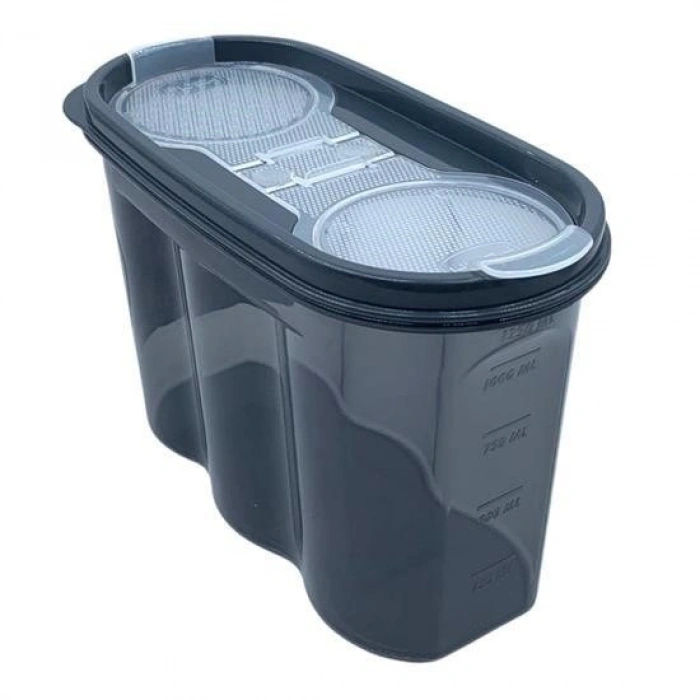 Durukar® 2-Compartment Measured Food Storage Container - 1.2 Liters - SA930