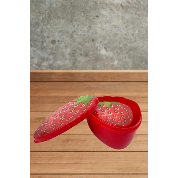 Durukar® 2-Piece Nested Strawberry Design Storage and Feeding Container Set (550 ml + 250 ml)