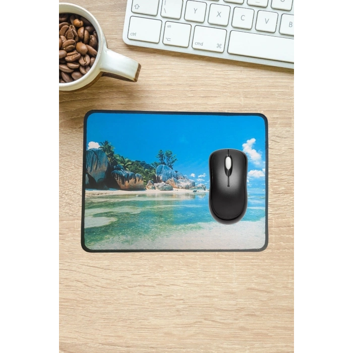 Durukar® 25x32 cm Küçük Boy Mouse Pad Manzara Ada
