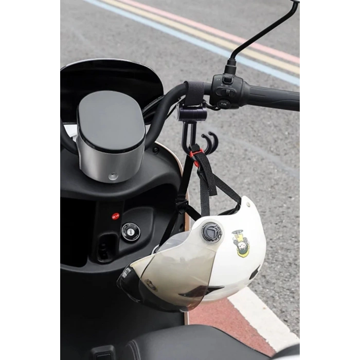 Durukar® 2li Bebek Arabasına Uyumlu Cırtlı  Eşya Taşıma Aparatı 360 Derece Dönebilen Plastik Kanca