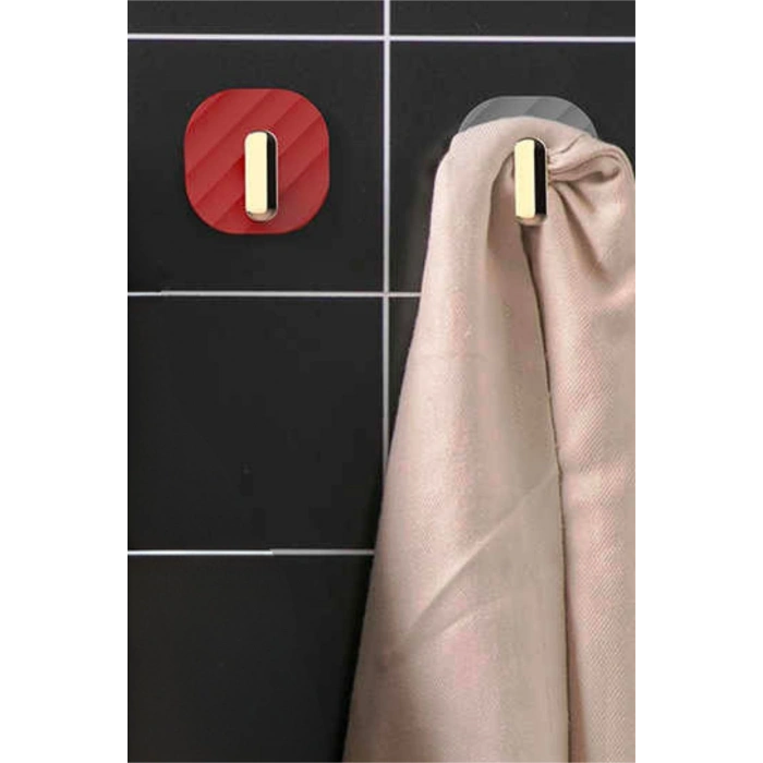 Durukar® 2li Yapışkanlı Retro Askılık Dolap Kapak Kulpu Kırmızı