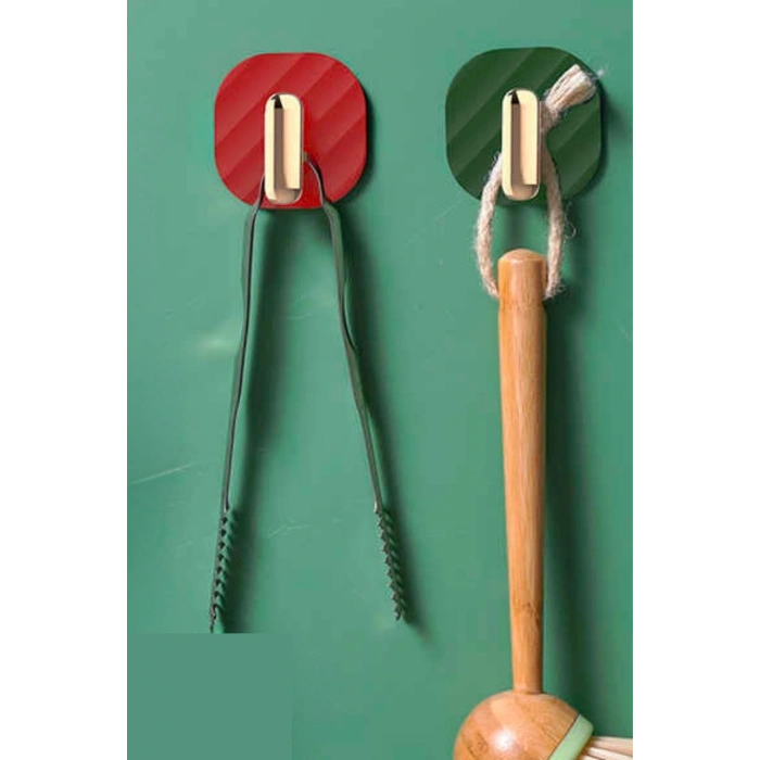 Durukar® 2li Yapışkanlı Retro Askılık Dolap Kapak Kulpu Yeşil