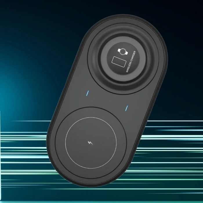 Durukar® 2si 1arada Kablosuz Saat,Kulaklık ve Telefon Hızlı Şarj Etme Aparatı