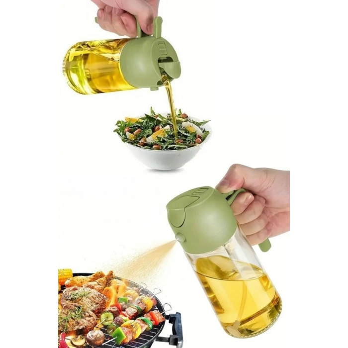 Durukar® 2-in-1 Oil Pourer and Spray Oil Dispenser Glass Oil Sprayer