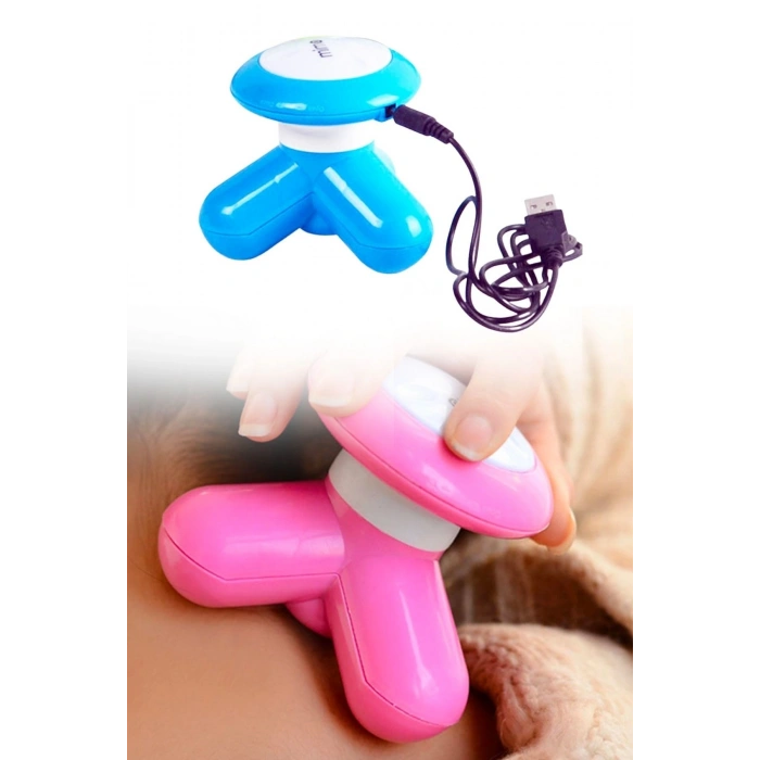 Durukar® 3 Başlıklı Titreşimli USB Şarjlı Mini El Masaj Aleti