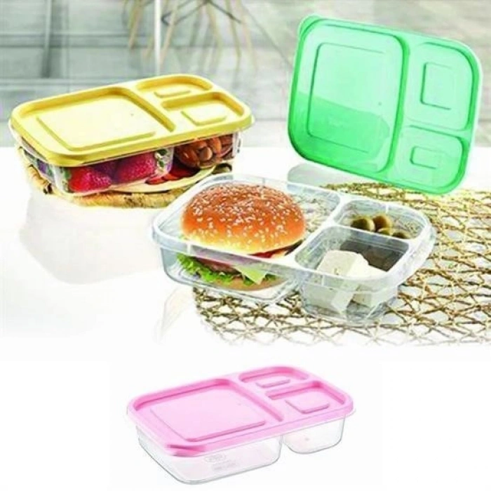 Durukar® 3 Compartment Food Carrier Practical Easy Food Diet Storage Container