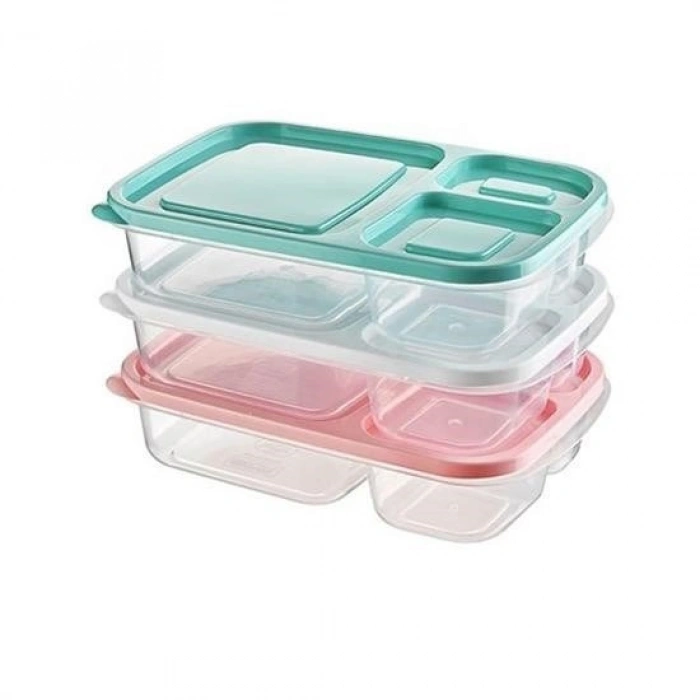 Durukar® 3 Compartment Food Carrier Practical Easy Food Diet Storage Container