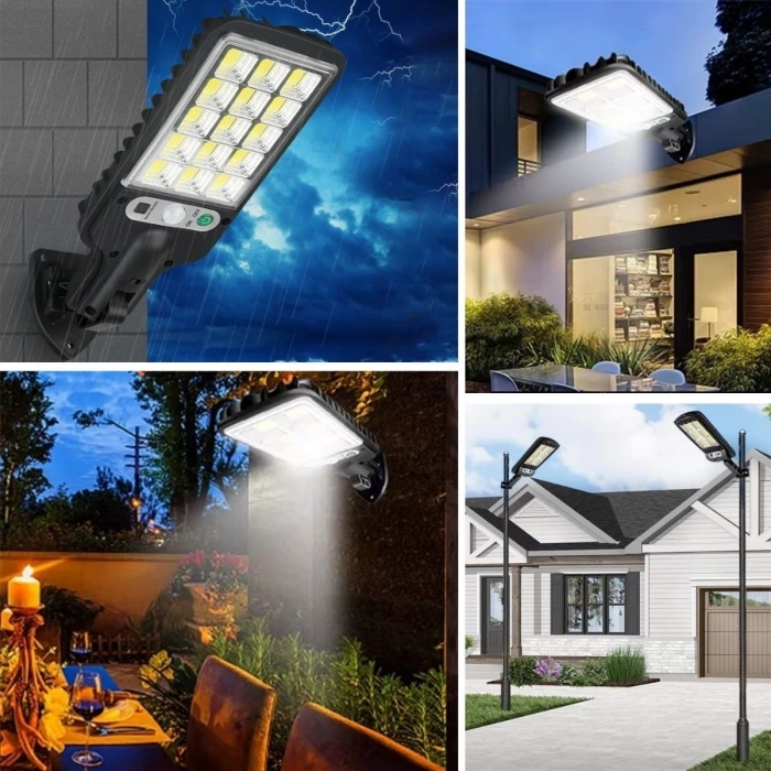 Durukar® 3 Farklı Işık Modlu Güneş Enerjisiyle Şarj Olan Dış Mekan Uyumlu Kumandalı Solar Duvar LEDİ