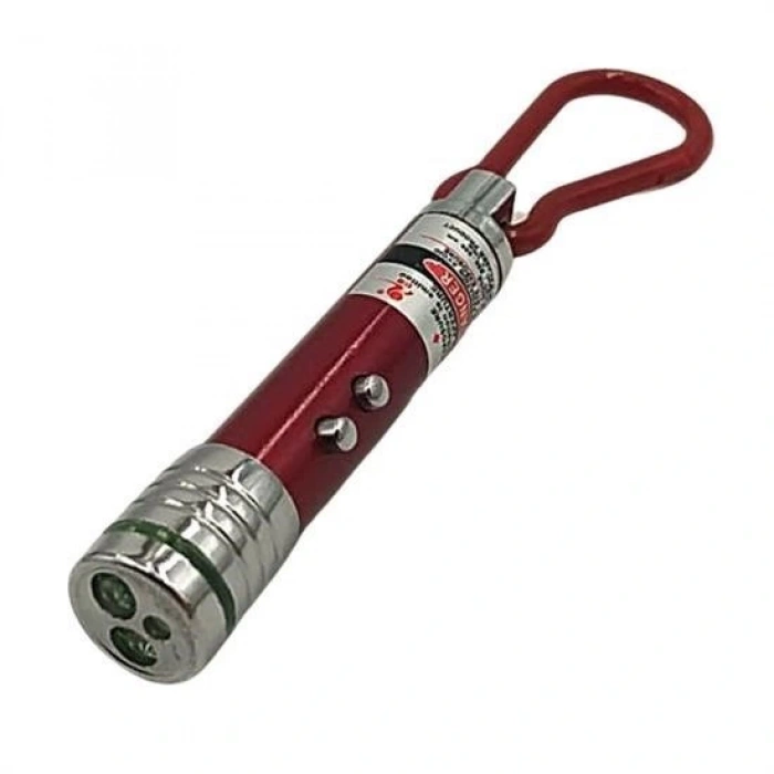 Durukar®  3 Fonksiyonlu Kırmızı Beyaz Işıklı Led Lazer Kedi Köpek Oyuncak Anahtarlık