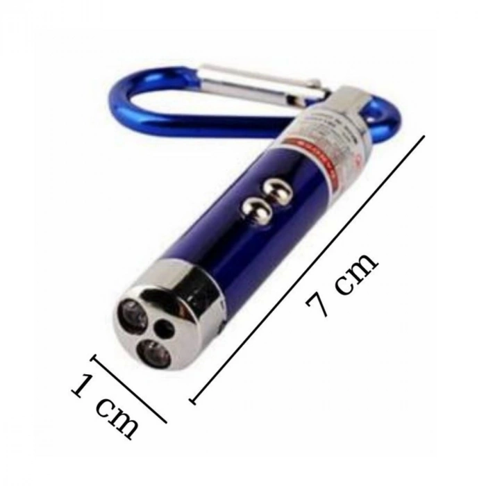 Durukar®  3 Fonksiyonlu Kırmızı Beyaz Işıklı Led Lazer Kedi Köpek Oyuncak Anahtarlık