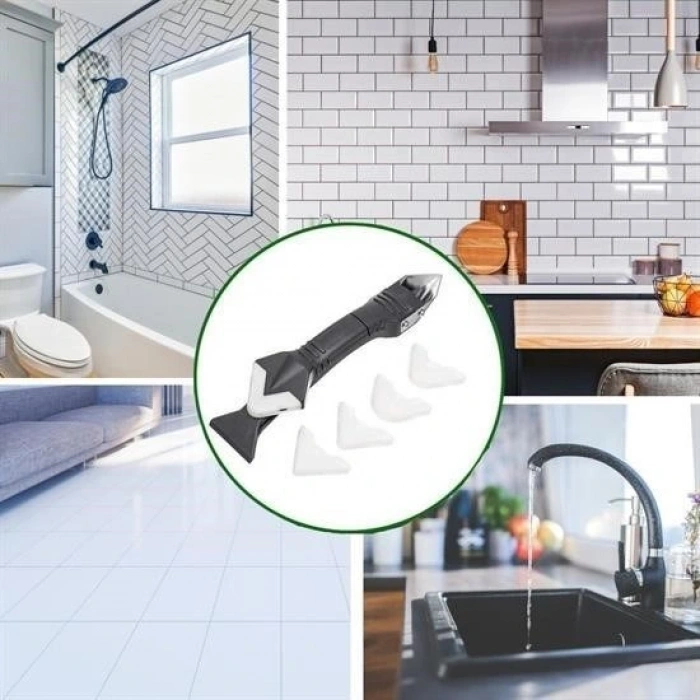 Durukar®  3 ü 1 Arada Fayans Derz Silikon Kazıyıcı Sıyırıcı Ve Uygulayıcı Aparat