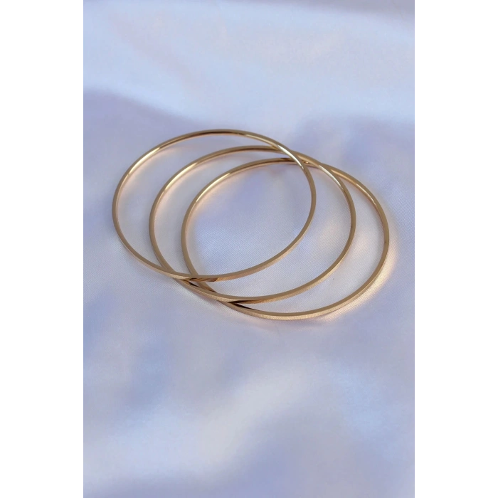 Durukar® 316L Çelik Gold Renk Ajda Model Kadın 65 mm Bilezik