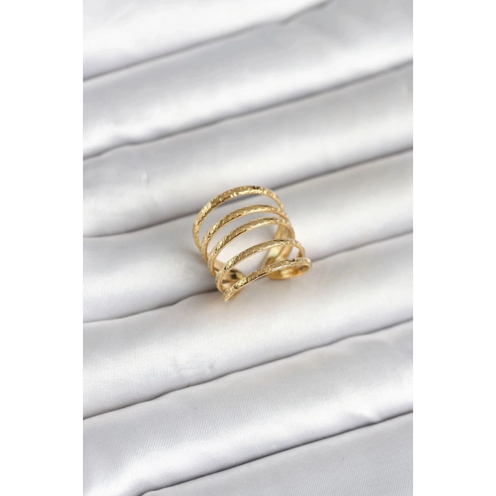 Durukar® 316L Çelik Gold Renk Sıralı Model Kadın Yüzük