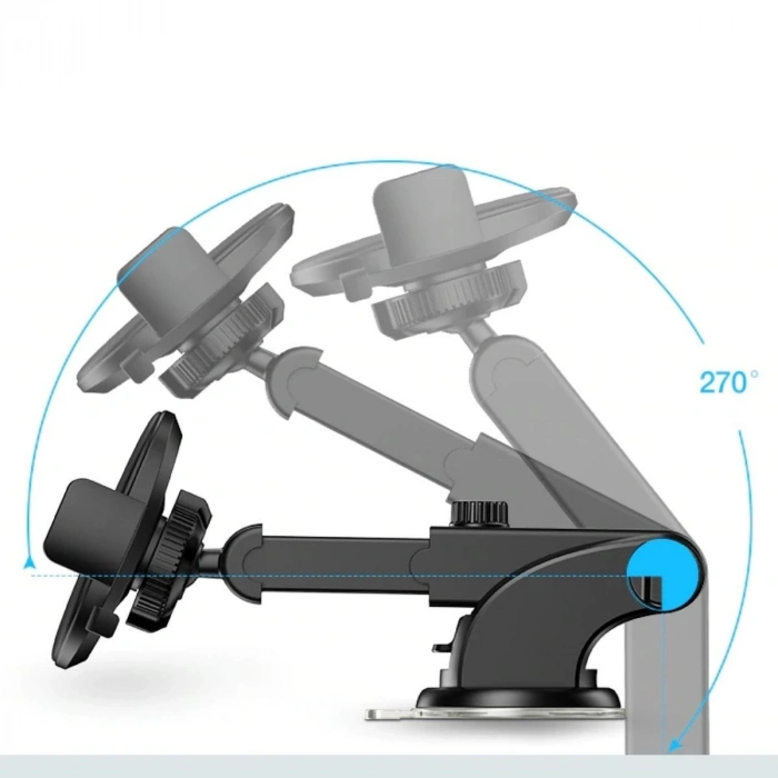 Durukar® 360 Derece Dönen Torpido Üstü Uzunluk Ayarlamalı Vantuzlu Teleskopik Araç Telefon Tutucu