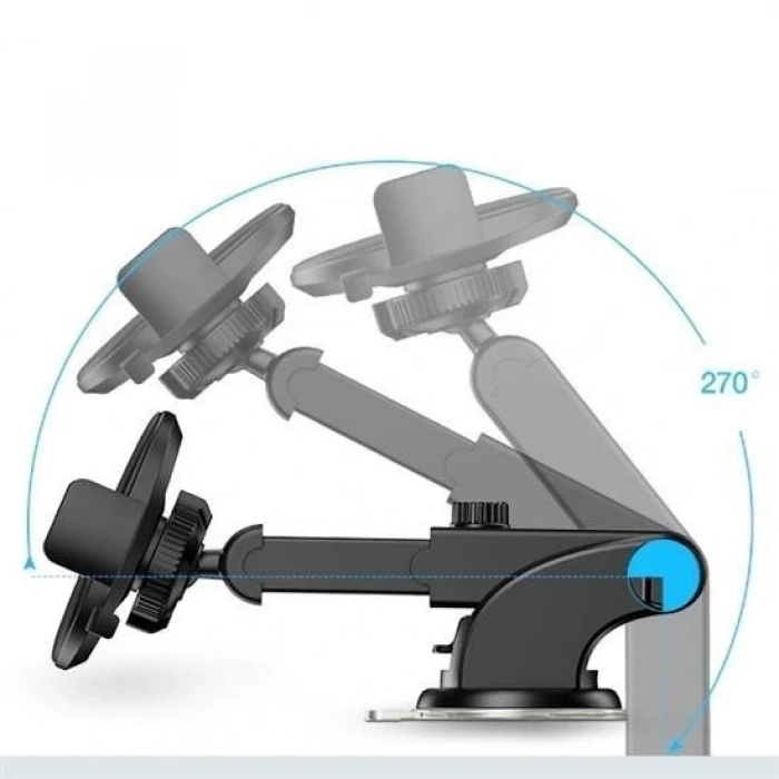 Durukar® 360 Derece Dönen Torpido Üstü Uzunluk Ayarlamalı Vantuzlu Teleskopik Araç Telefon Tutucu