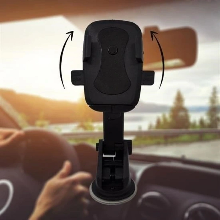Durukar® 360 Derece Dönen Torpido Üstü Uzunluk Ayarlamalı Vantuzlu Teleskopik Araç Telefon Tutucu
