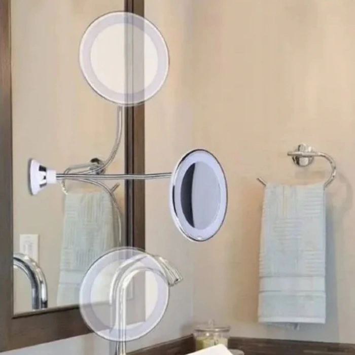 Durukar® 360° Swivel Flexible Makeup Mirror – 10X Magnifying, Powerful Suction Cup Detail Viewing Multi-Angle Makeup & Skincare Mirror