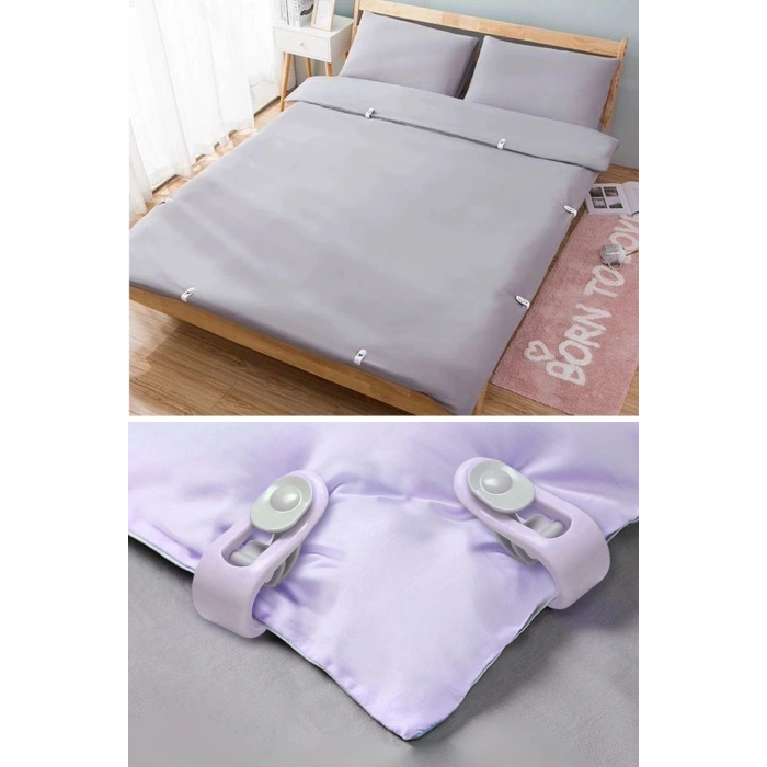 Durukar® 4 Adet İğnesiz Yorgan Çarşaf Ve Perde Tutucu Sabitleyici Kaydırmaz Örtü Düzenleyici Klips