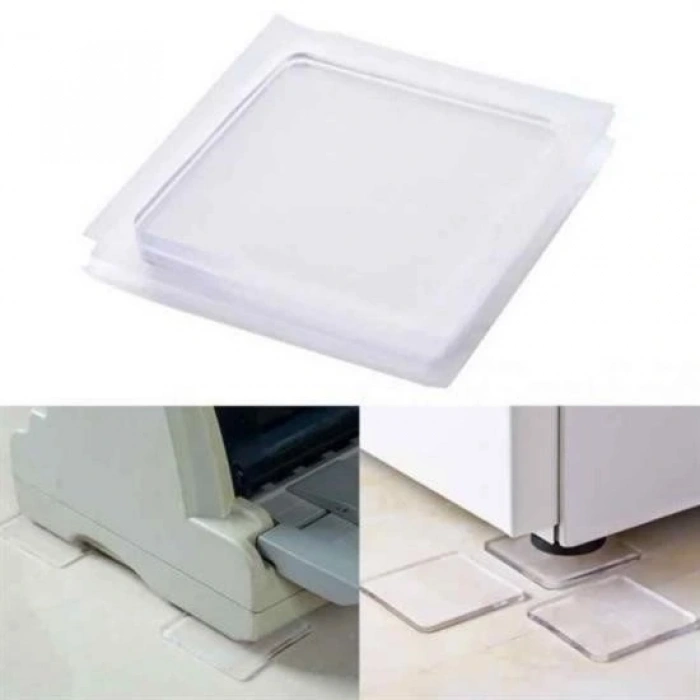 Durukar® 4 Adet Silikon Şeffaf Koltuk Mobilya Masa Beyaz Eşya Yazıcı Koruyucu Kaydırmaz  Dayanıklı Pe