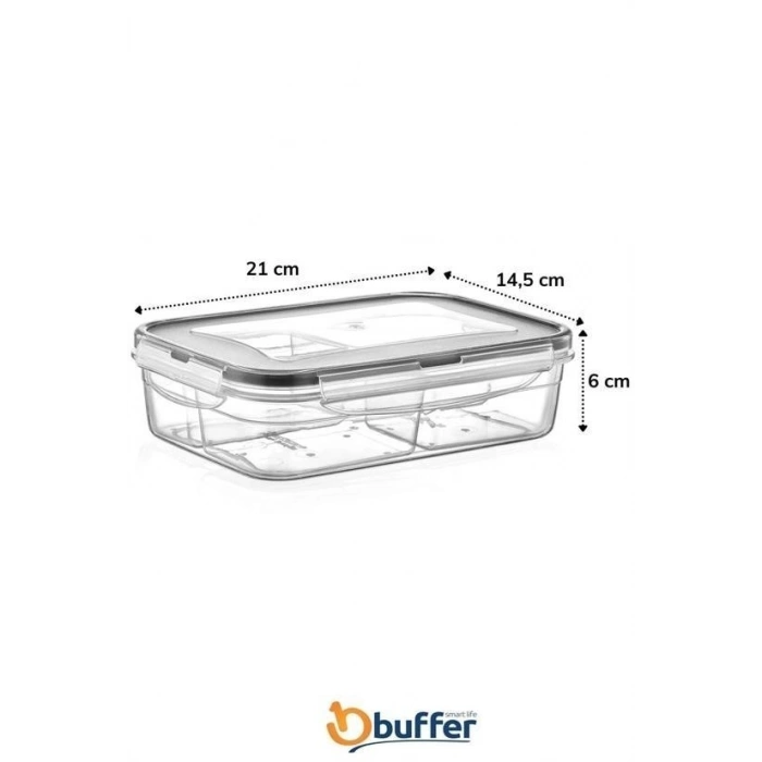 Durukar® 4-Compartment Leak-Proof Gasketed Locking Lid 1 Liter Food Storage Container -LC520