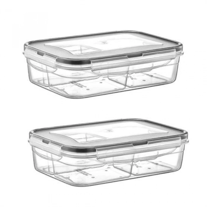 Durukar® 4-Compartment Leak-Proof Gasketed Locking Lid 1 Liter Food Storage Container -LC520