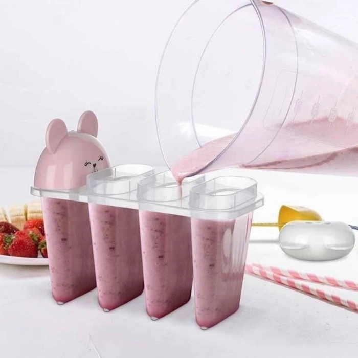 Durukar® 4-piece Easy Shaping Cute Kids Popsicle & Ice Cream Mold AP-9179