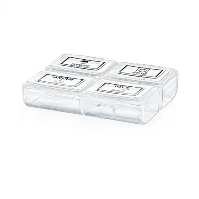 Durukar® 4 Öğün Günlük Hap İlaç Saklama Taşıma Kutusu İlaç Hatırlatıcı