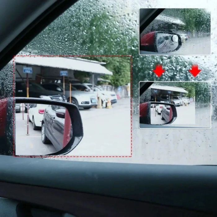 Durukar® 4 Parça Yan Aynalar ve Yan Camlar İçin Araç Ayna Yağmur Kaydırıcı ve Cam Buğu Önleyici Film Seti