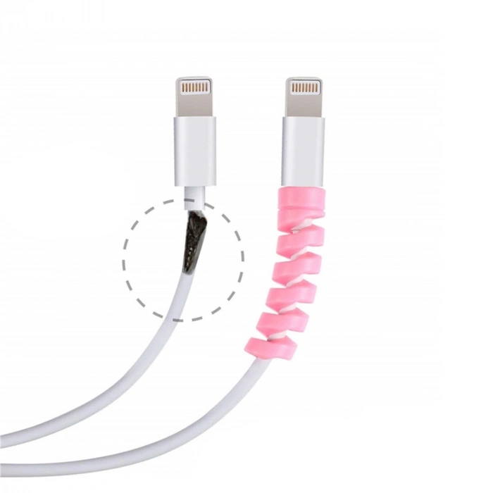 Durukar® 4lü Apple, Android Şaj Kablosu Koruyucu Silikon Spiral Yay Aparat