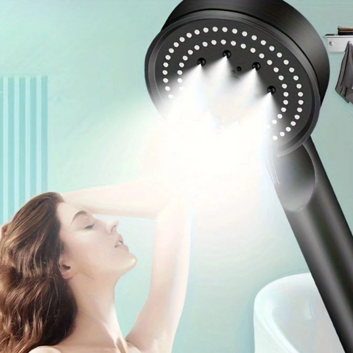Durukar® 5 Fonksiyonlu Yüksek Basınçlı Ayarlanabilir Siyah Duş Başlığı