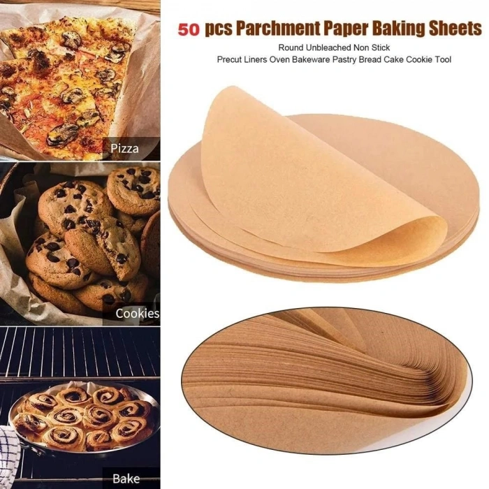 Durukar® 50 Pieces Air Fryer Cooking Paper Oil-Proof 21.5 cm Round Model Compatible with XXL Model