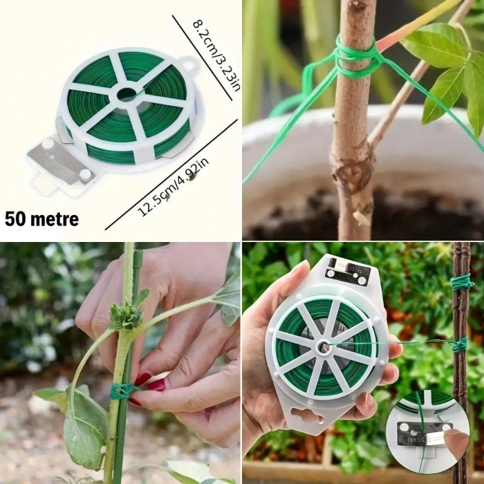 Durukar® 50 Metre Kendiliğinden Kesici Bıçaklı Bitki Saksı Kablo Sabitleme Teli