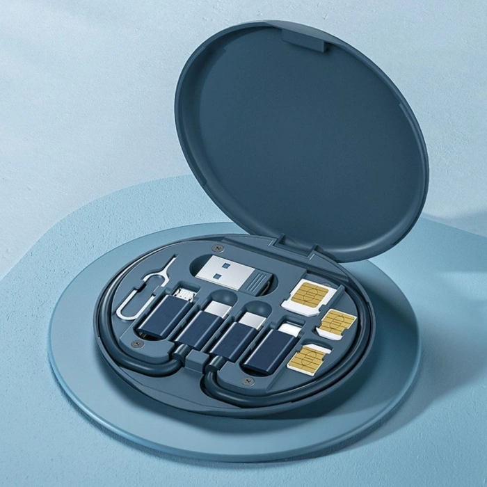 Durukar® 60w Destekli Kablo Kutusu Seyahat Kablo Seti 5i 1 arada USB Type-C Şarj Kablosu Seti