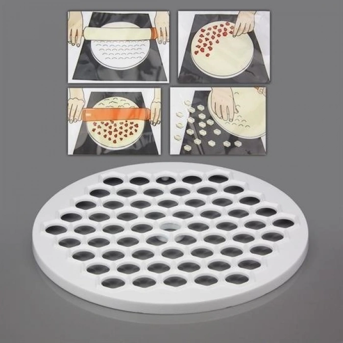 Durukar® 61 Compartment Honeycomb Shape Practical Dumpling Cutter Opening Mold Mantimatic