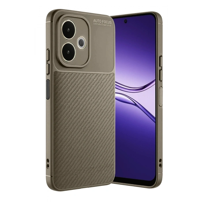 Durukar®   A5 Pro 4G Kılıf Auto Focus Karbon Kapak - Kahverengi