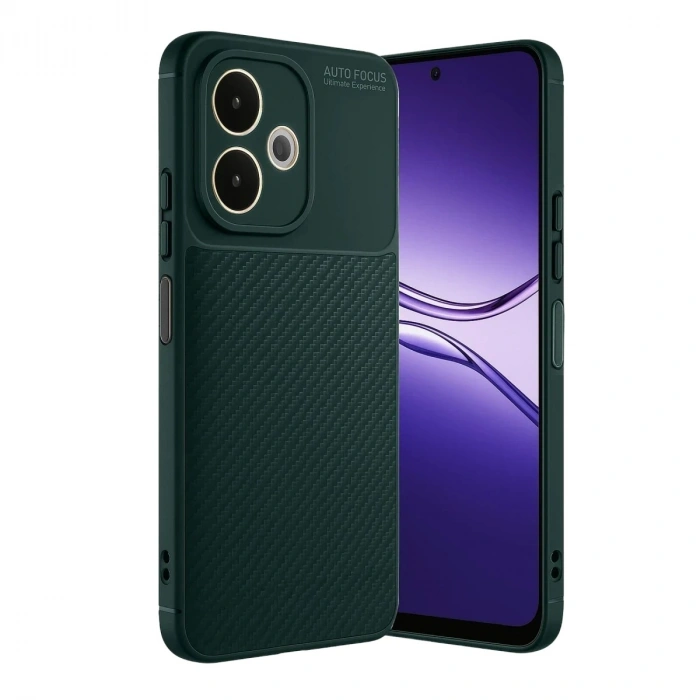Durukar®   A5 Pro 4G Kılıf Auto Focus Karbon Kapak - Koyu Yeşil