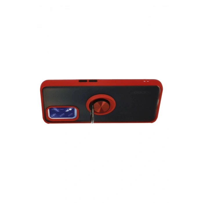 Durukar®   A74 4G Kılıf Montreal Yüzüklü Silikon Kapak - Kırmızı