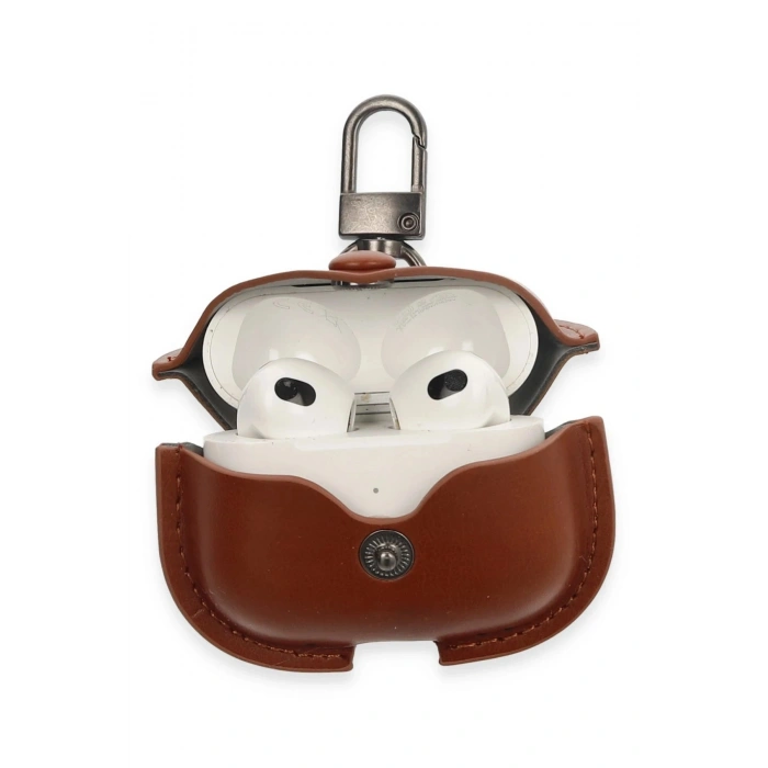 Durukar®  Airpods 3 (3.nesil) Çanta Deri Kılıf - Taba