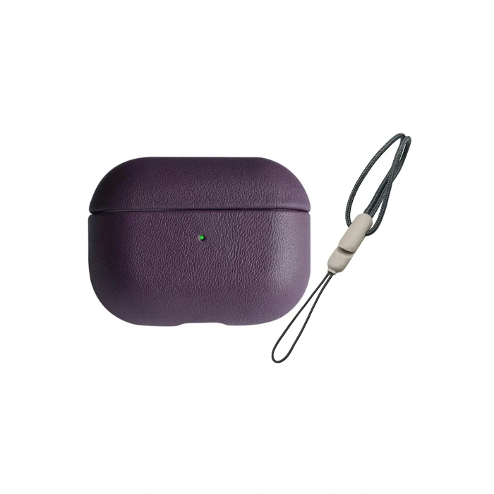 Durukar®  Airpods Pro 2 (2.nesil) 405 Deri Kılıf - Mor