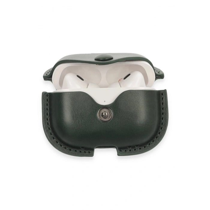 Durukar®  Airpods Pro 2 (2.nesil) Çanta Deri Kılıf - Haki Yeşil
