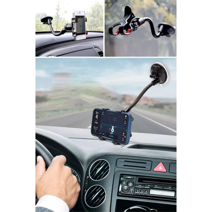 Durukar® Akrobat Cama Sabitlenen Güçlü Vakumlu 360 Derece Dönen Tüm Modellere Uyan Oto Telefon Tutucu