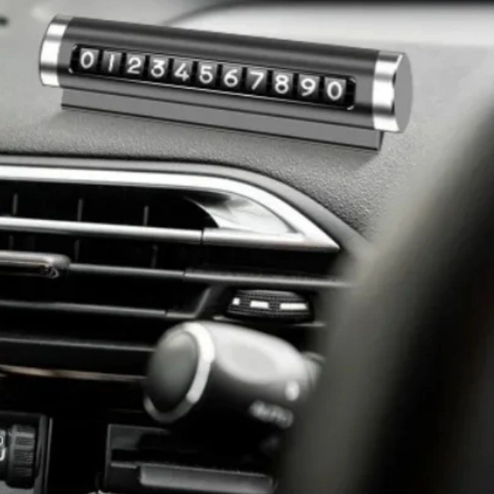 Durukar® Alüminyum Kasa Siyah Renk Çevirmeli Araç Içi Telefon Numaratörü Park Oto Numaratörü