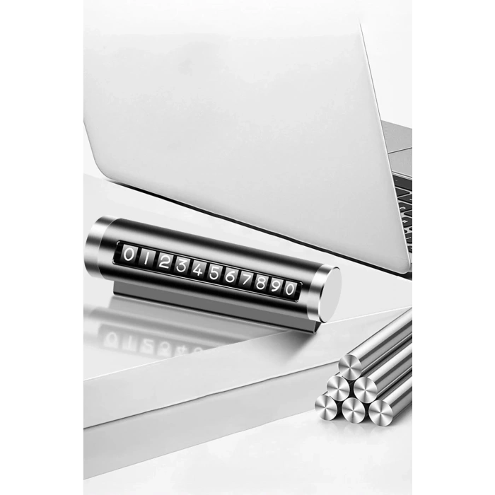 Durukar® Alüminyum Kasa Siyah Renk Çevirmeli Araç Içi Telefon Numaratörü Park Oto Numaratörü