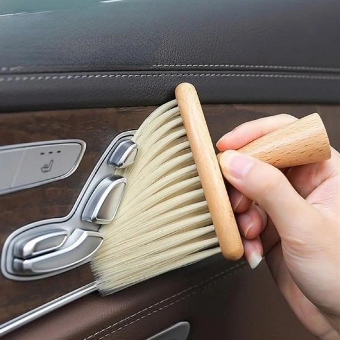 Durukar® Wooden Handle Soft Bristle Brush for Car Detailed Dusting Cleaning Brush