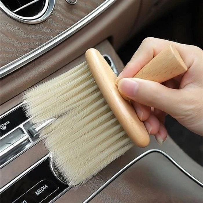 Durukar® Wooden Handle Soft Bristle Brush for Car Detailed Dusting Cleaning Brush