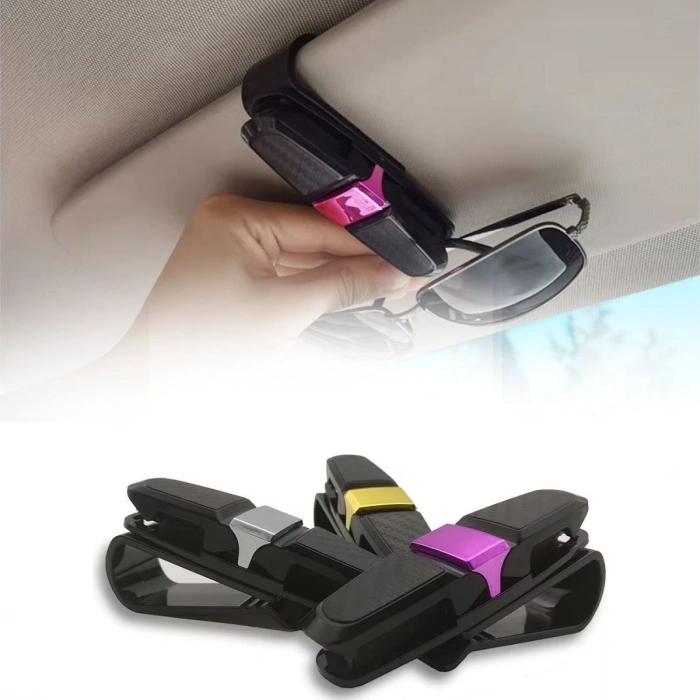 Durukar® Araç İçi Güneşliğe Takılan 2li Gözlük,Kart,Para Takmalık Aparat
