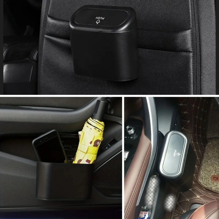 Durukar® In-Car Mounted Mini Lidded Trash Bin