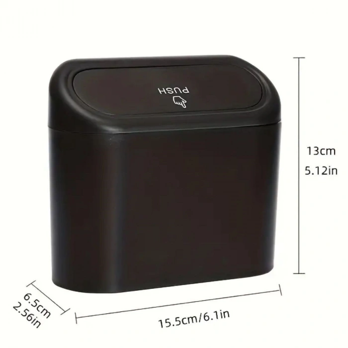 Durukar® In-Car Mounted Mini Lidded Trash Bin